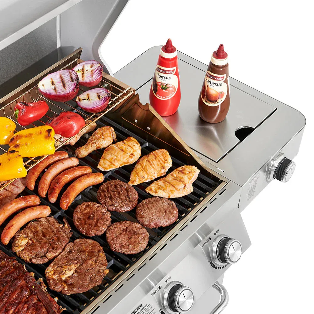 Monument Grills 17842 Stainless Steel 4 Burner Propane Gas Grill with Rotisserie