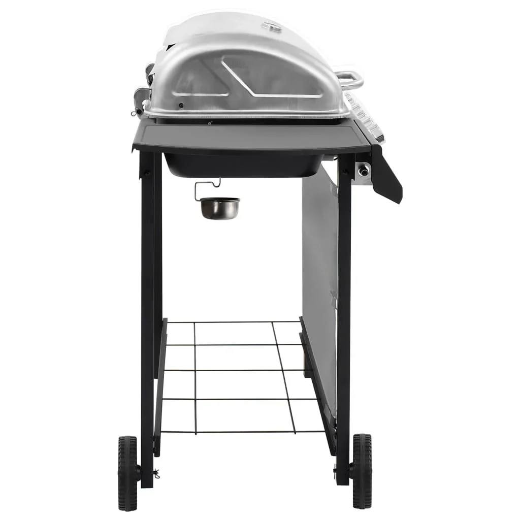 Barbacoa De Gas Con 6 Fogones Negro Y Plateado Vidaxl
