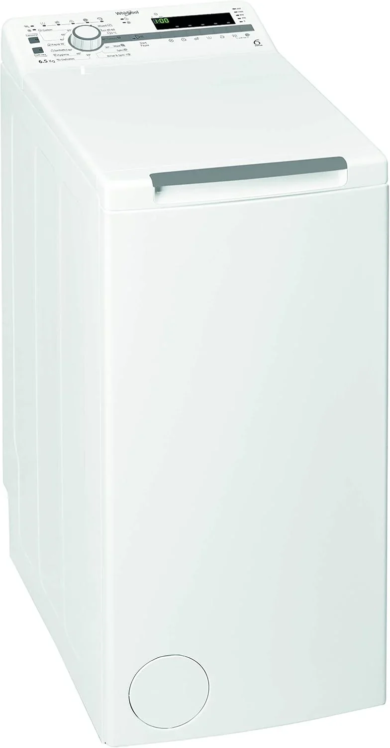 2026 Whirlpool - Lavadora carga superior 6.5 kg TDLR 65230SS EU/N blanco, 1200 rpm, tecnología 6th sense y freshcare, motor universal, eficiencia NEL D