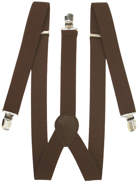 Brown Suspenders Bulk Wholesale Clip On Elastic Adult Size 1293D