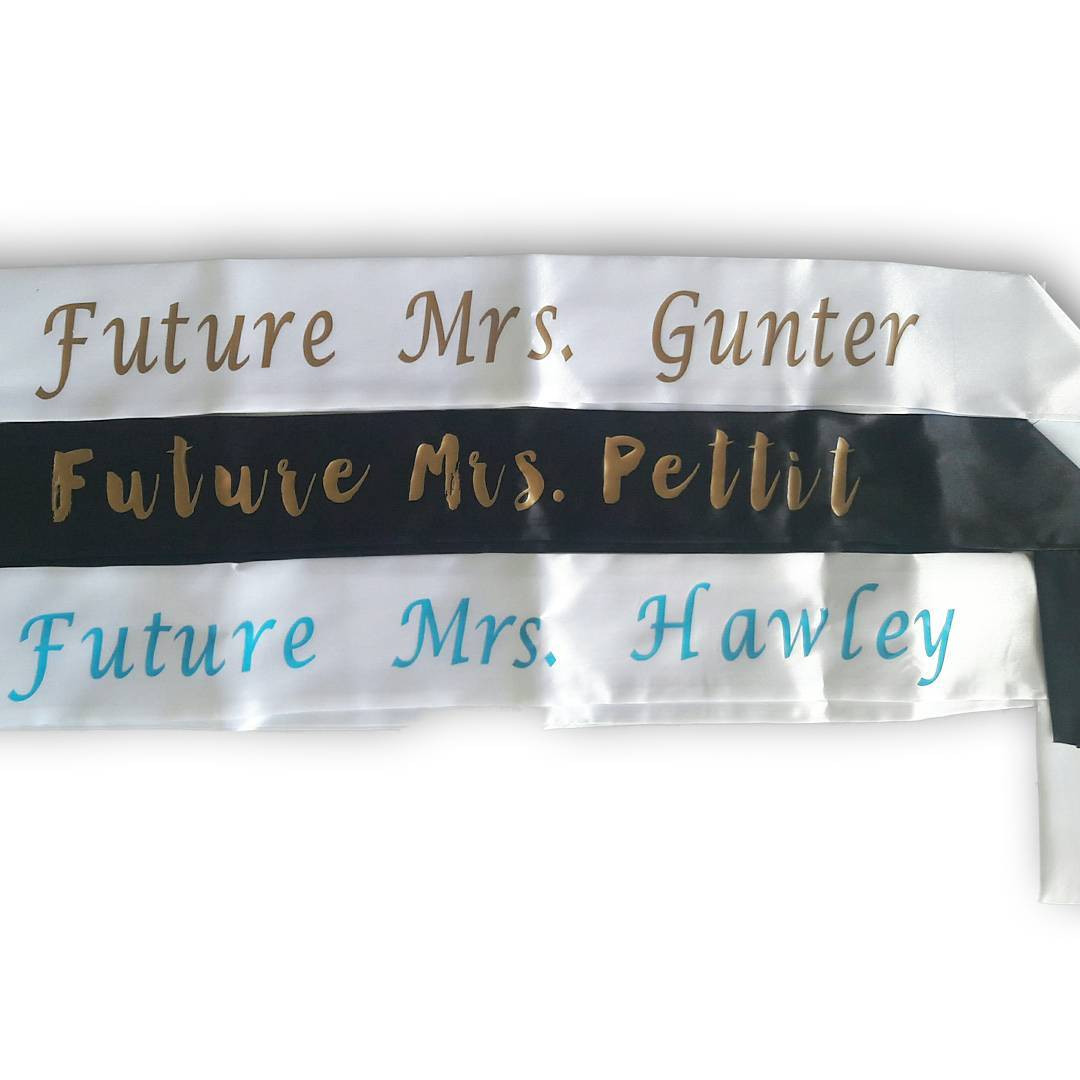 Custom Pageant Wedding Blank White Satin Quality Sashes 60