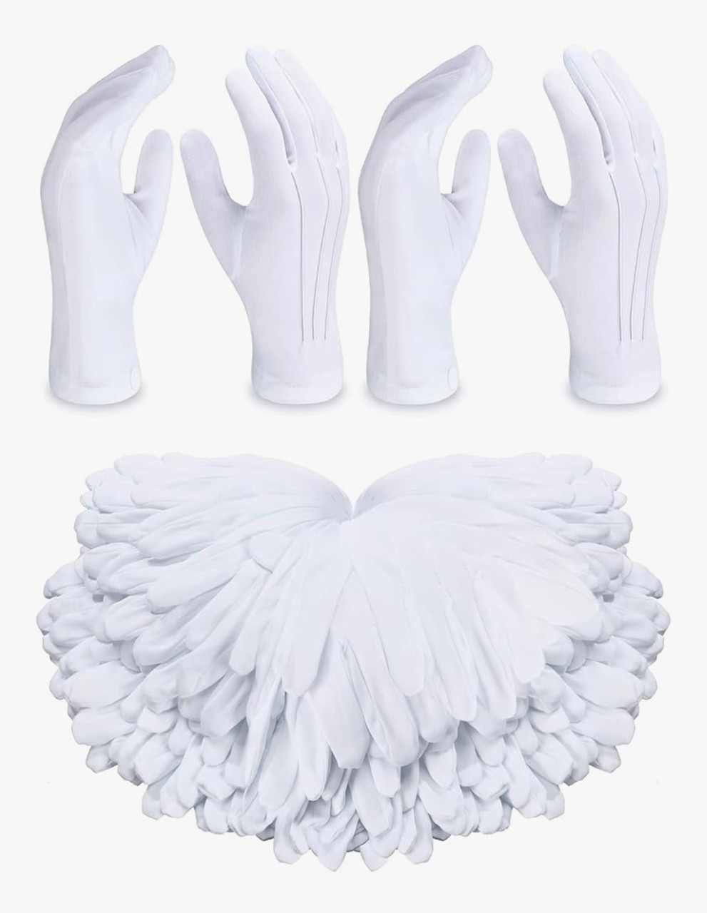 Adult White Gloves Bulk Stitched 9