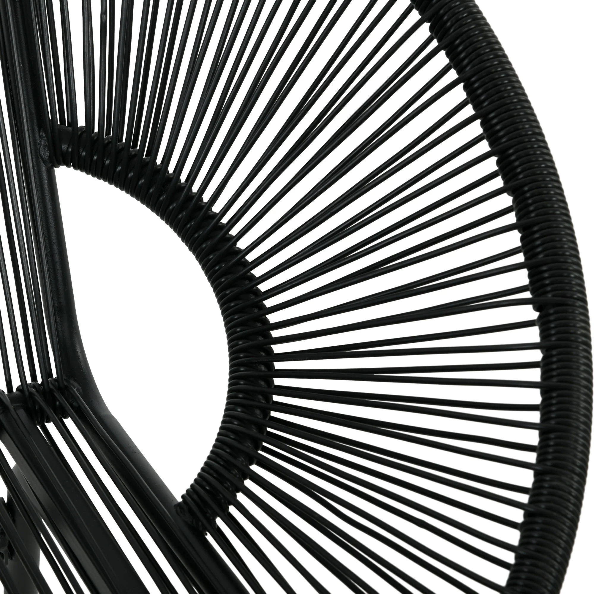 Outsunny Rieten Relaxstoel in Boho-stijl, 132 cm x 72 cm x 83 cm, Zwart