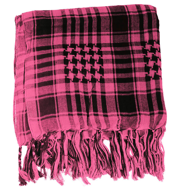 Black And Hot Pink Arab Shemagh Houndstooth Scarf 2075