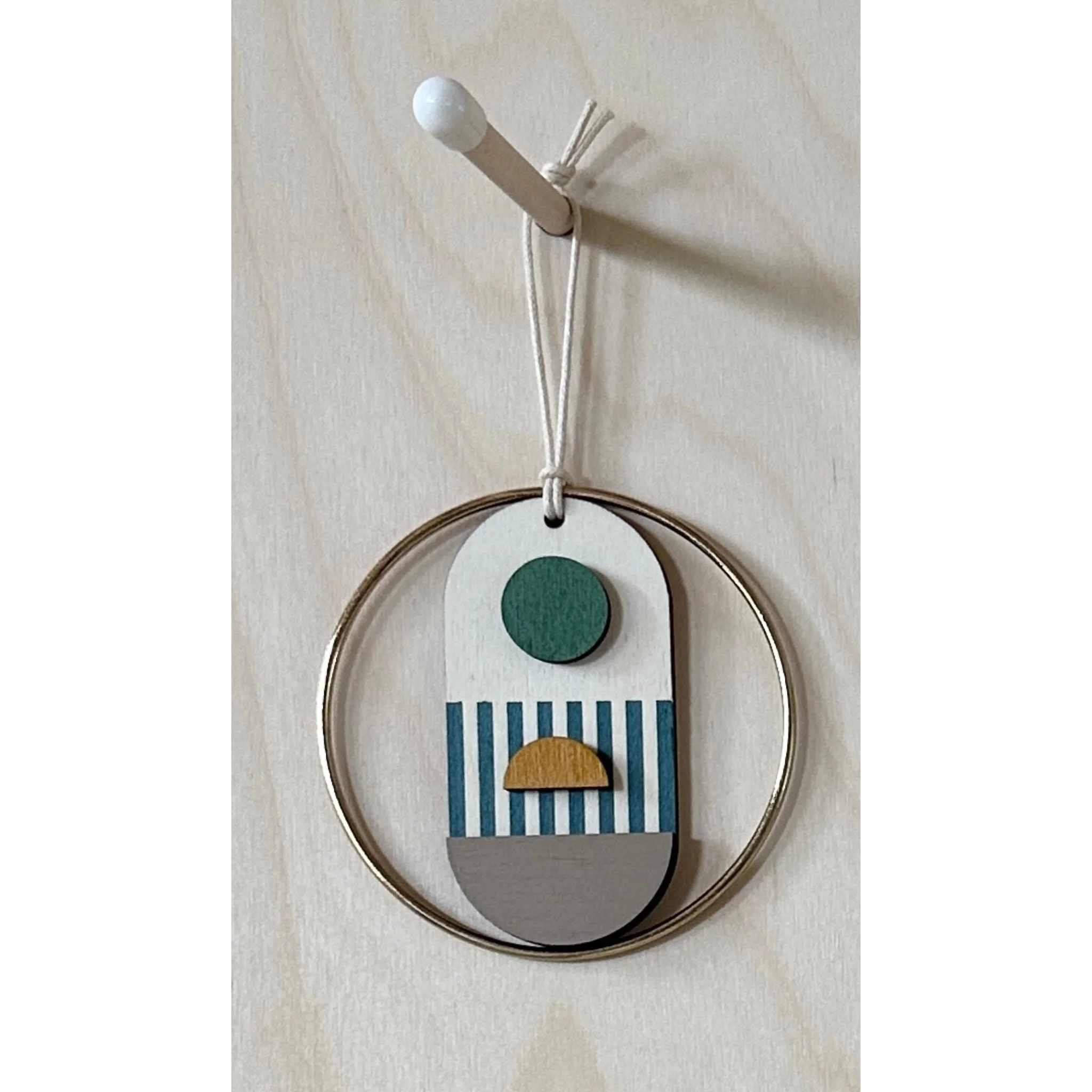 Small Geometric Wall Hanging - Mini Mid-Century Wall Art - Little Wooden Decoration - Contemporary Wall Decor