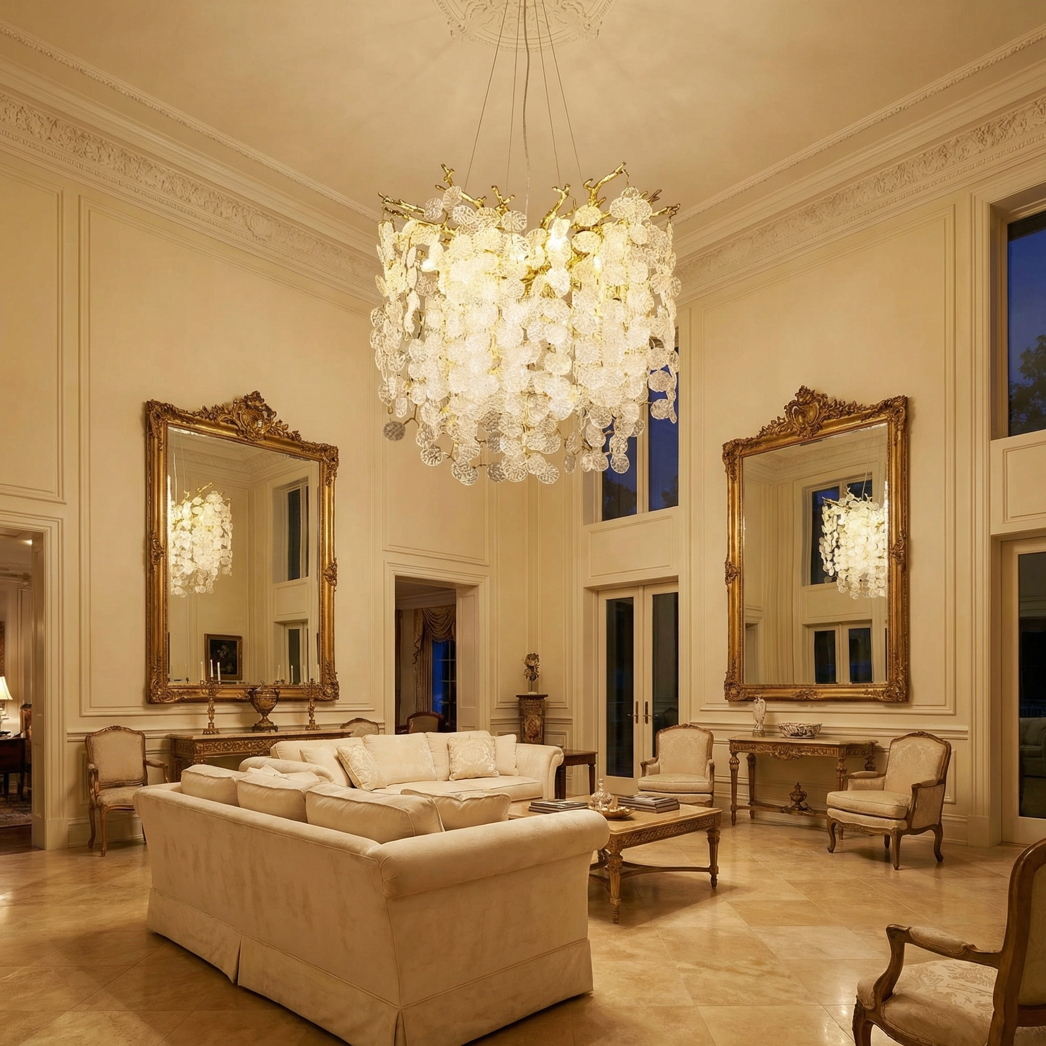 Wisteria Leaf Round Chandelier