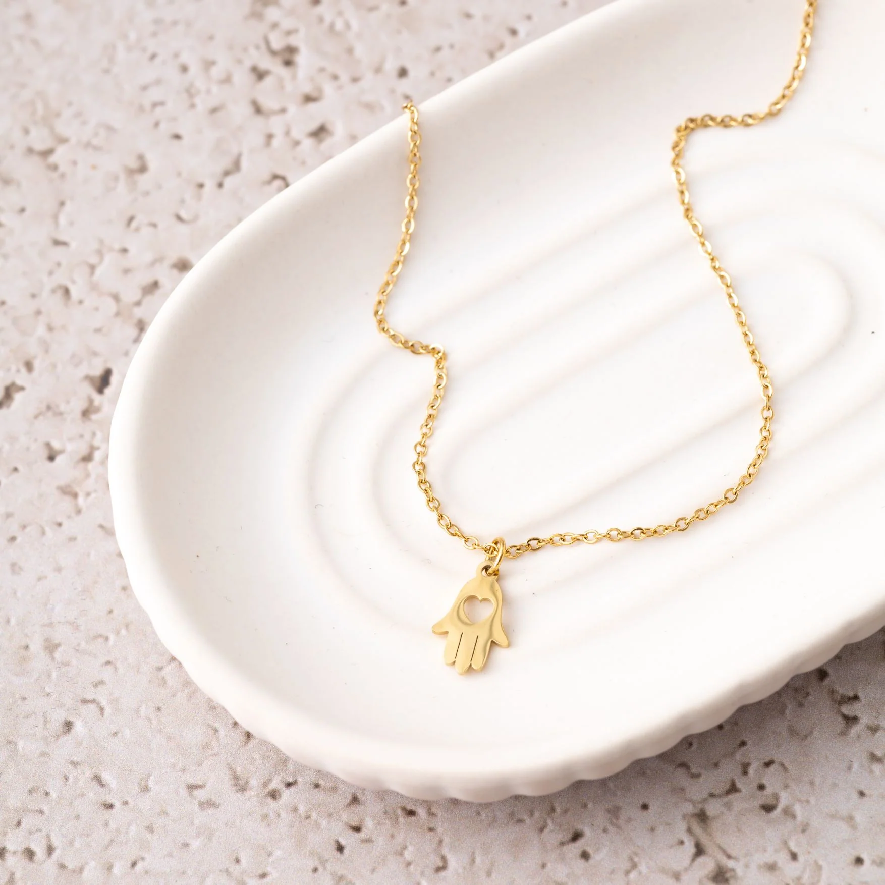 Hamsa Ketting - RVS - Handje Van Fatima - Goud