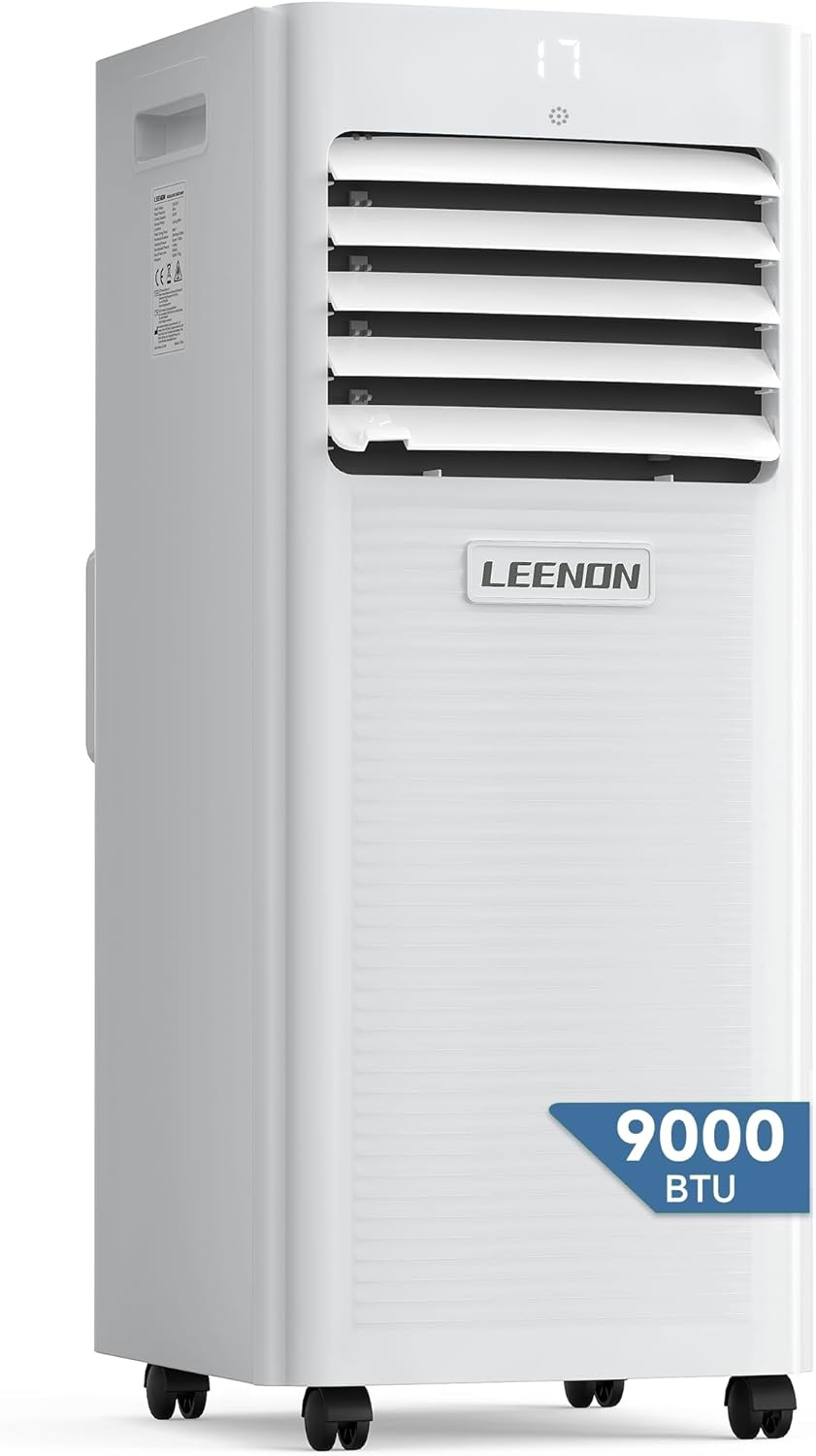 LEENON Klimaanlage Mobil Klimagerät 9000 BTU, 4 in 1 Kühlen Entfeuchten Lüftermodus Schlafmodus, 2.6KW Mobile Klima mit Abluftschlauch, Fernbedienung/ 24h-Time, Air Conditioner, Für Räume bis 35 m²
