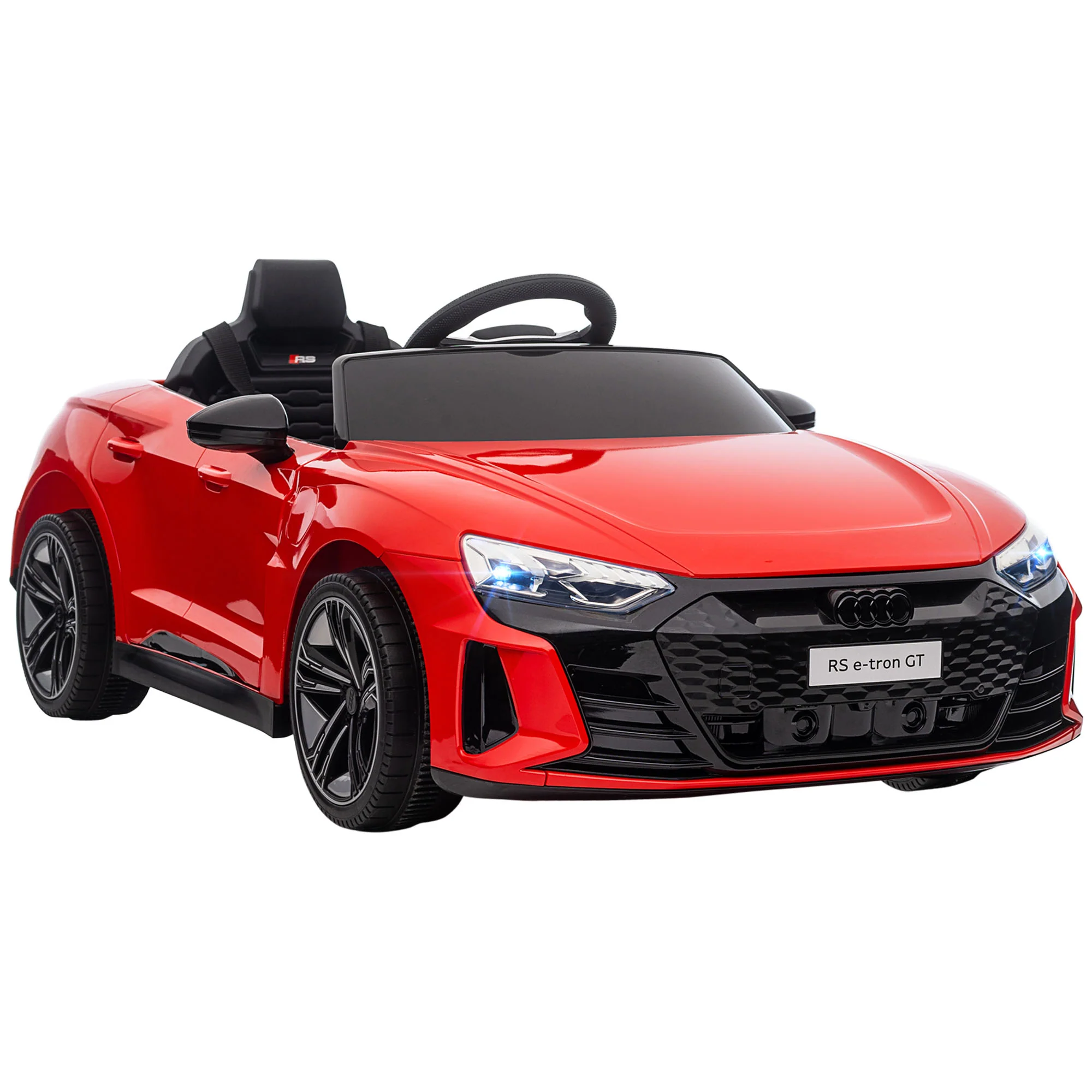 HOMCOM Kinder Elektroauto mit Fernbedienung & Musikfunktion Rot