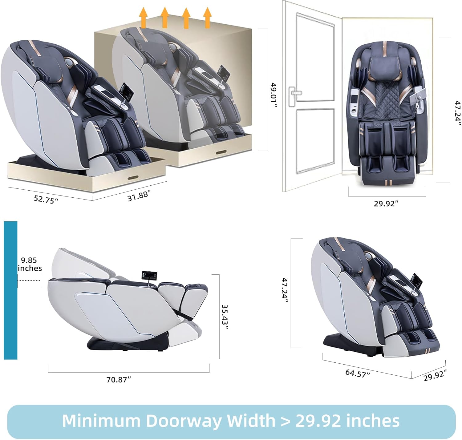 MassaMAX 4D Full Body Massage Chair with Zero Gravity, Extendable Footrest, SL Track, 15 Modes, AI Voice Control, Yoga Stretch, Foot Rollers, and Waist & Calves Heating Comfort with Cover (White)