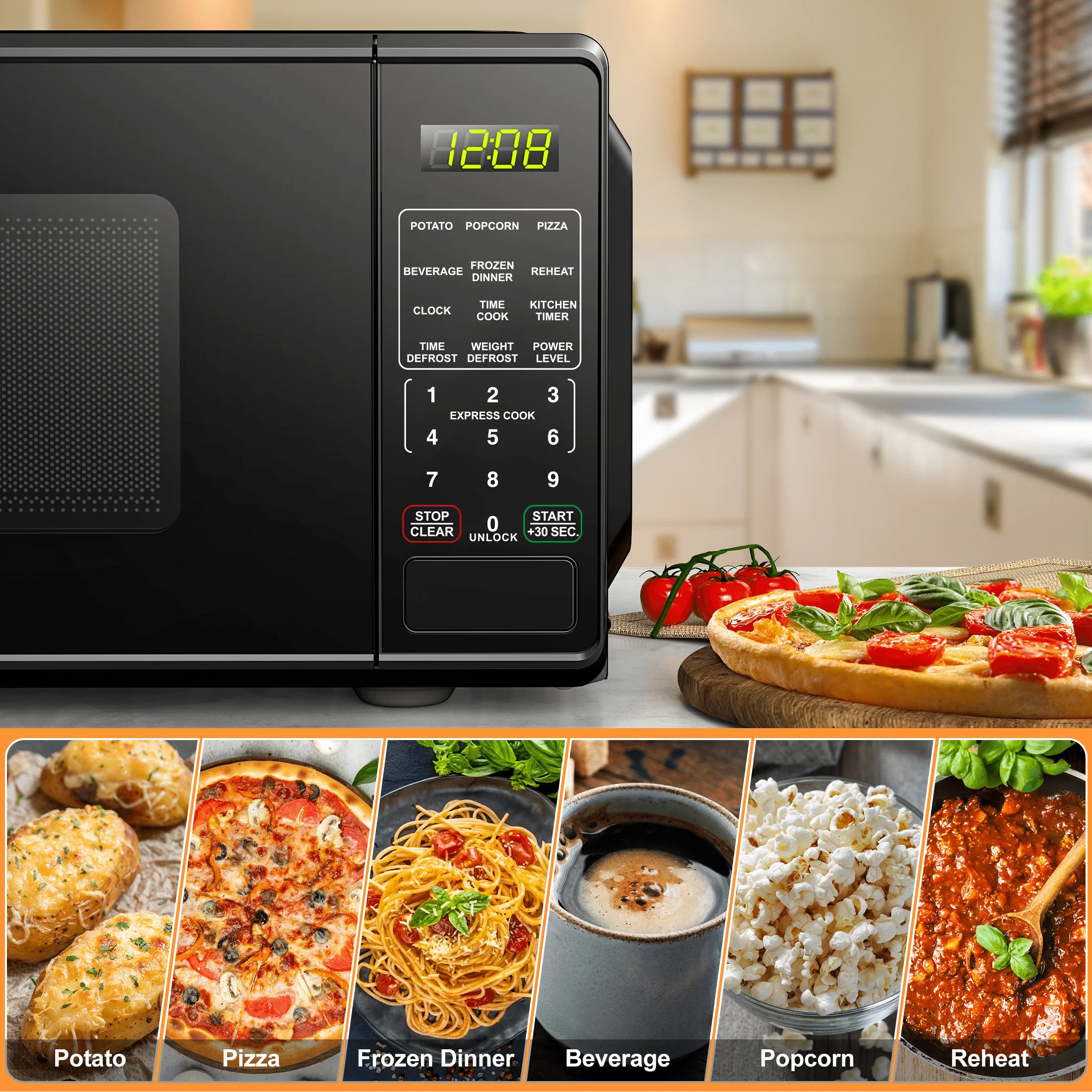 Mainstays 0.7 Cu ft Countertop Microwave Oven, 700 Watts, Black
