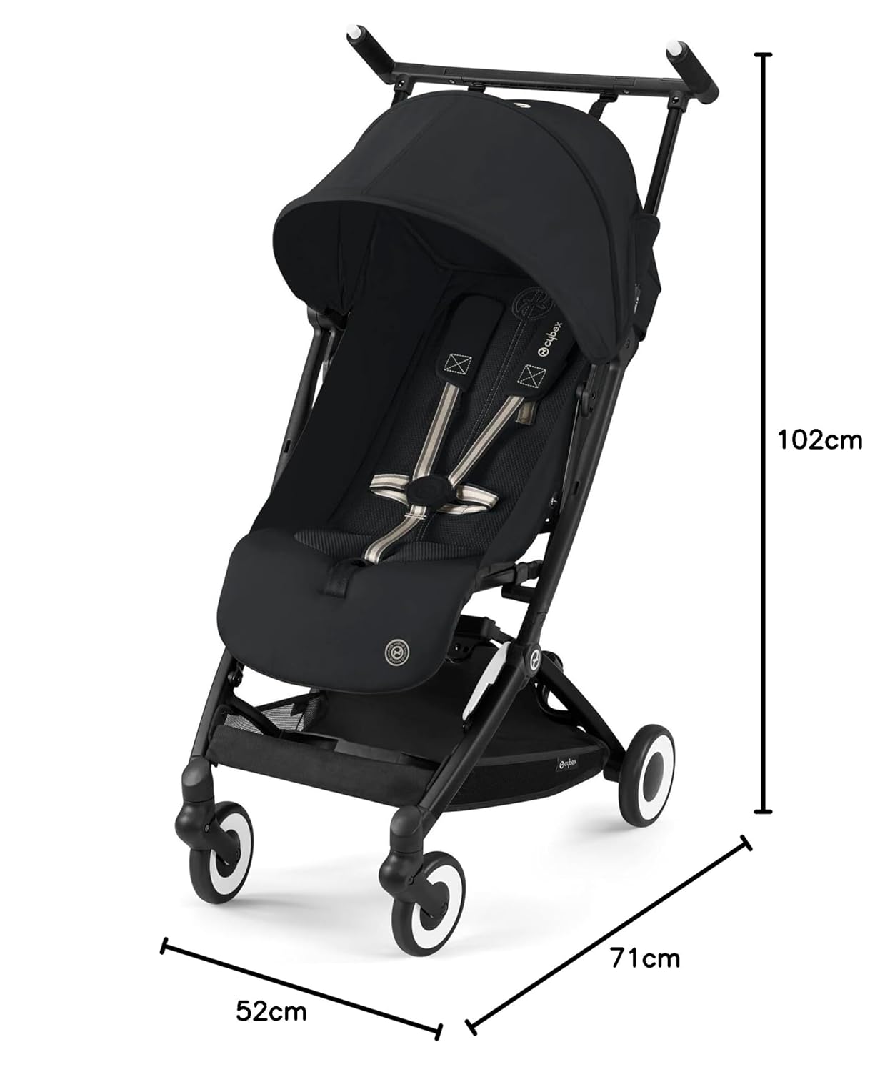 CYBEX Gold Kinderwagen Libelle mit One-Pull Harness, Von ca. 6 Monaten bis ca. 4 Jahre (max. 22 kg), Ultraleicht (nur 6 kg), Almond Beige (Beige mit taupefarbenem Rahmen)