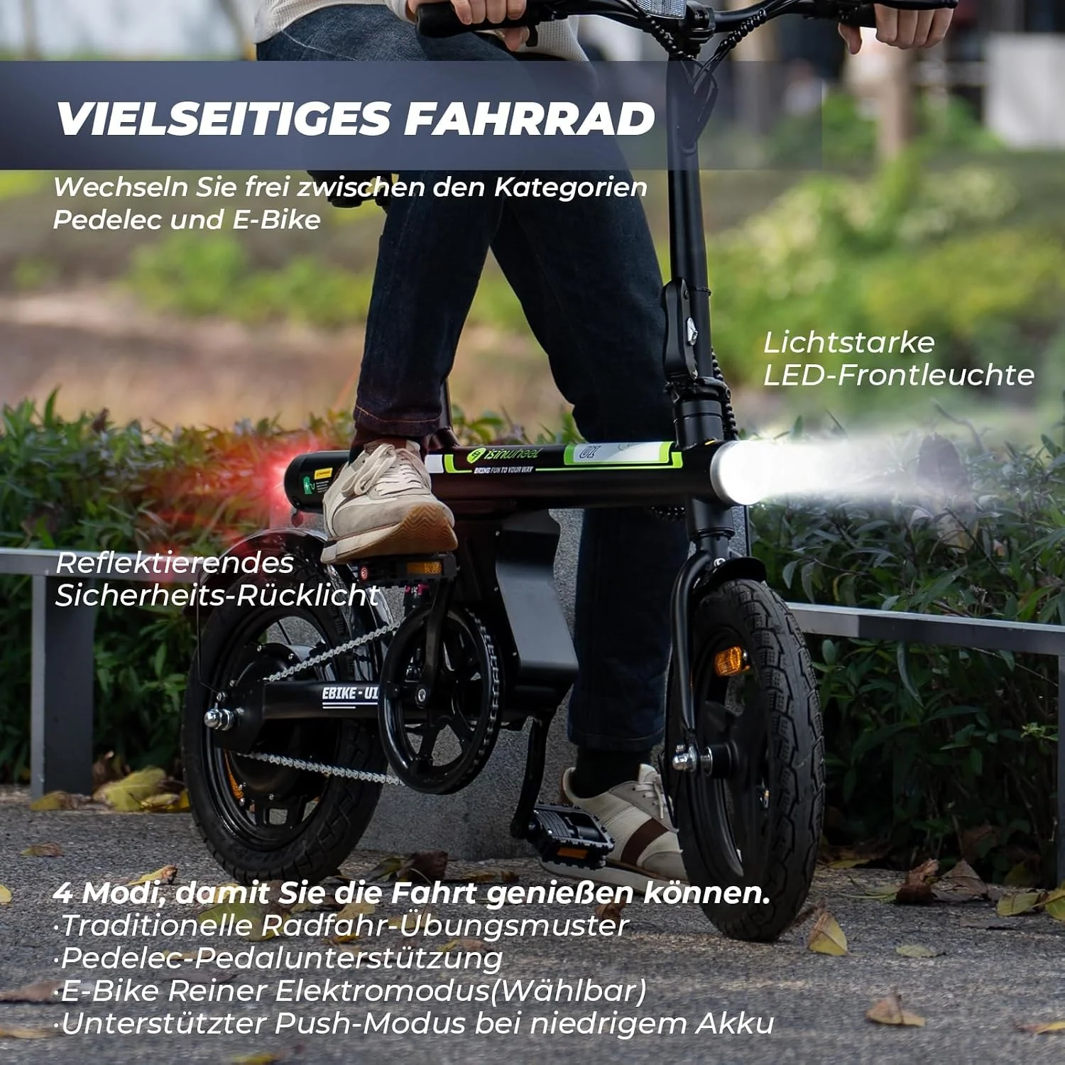 Finbike U1 Klapp-E-Bike 250W – 7-Gang, Pedelec, 14