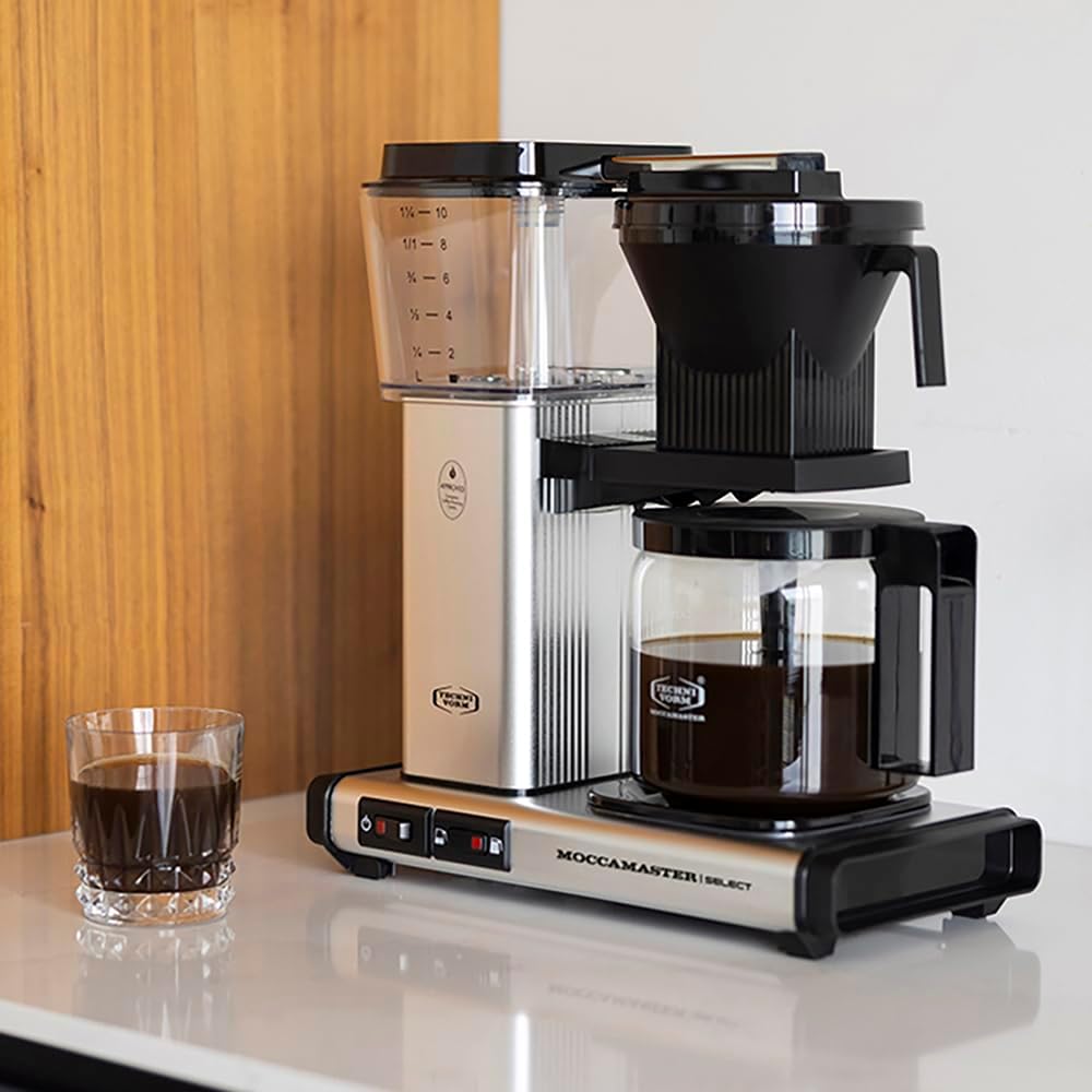 Moccamaster KBG Select, Kaffeemaschine, Retro Kaffeemaschine, Filterkaffee, Off-White, 1.25L