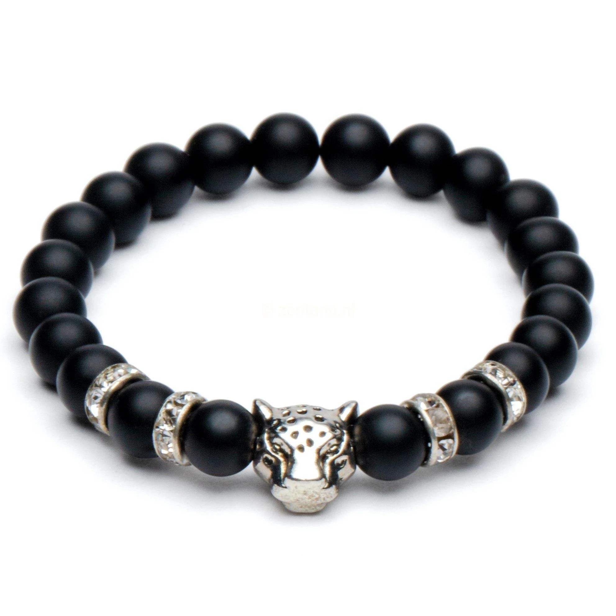 Balans Armband - Onyx - Luipaard Zilverkleurig - Focus