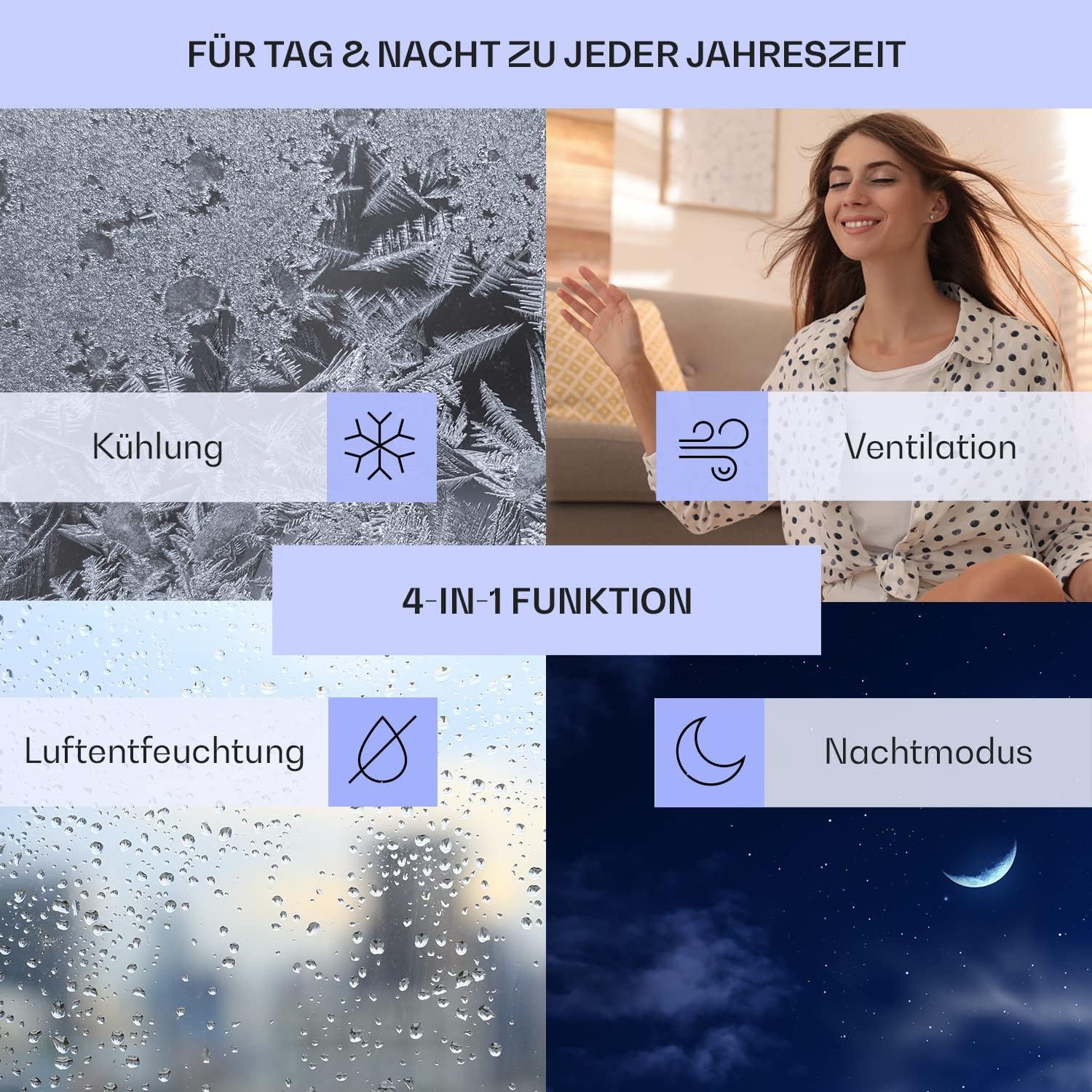 Klarstein Mobile Klimaanlage mit Abluftschlauch, 3-in-1 Klimagerät mit Ventilator & Luftentfeuchter, Kleine & Portable Klimaanlage für Wohnung & Büro,10000 BTU AC mit Niedrigem Verbrauch