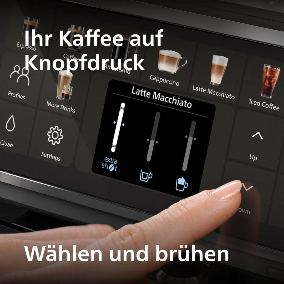 Philips Serie 5500 Kaffeevollautomat – LatteGo Milchsystem, 20 heiße und kalte Kaffeespezialitäten, 40% leiser mit SilentBrew, QuickStart, Grau (EP5544/50)