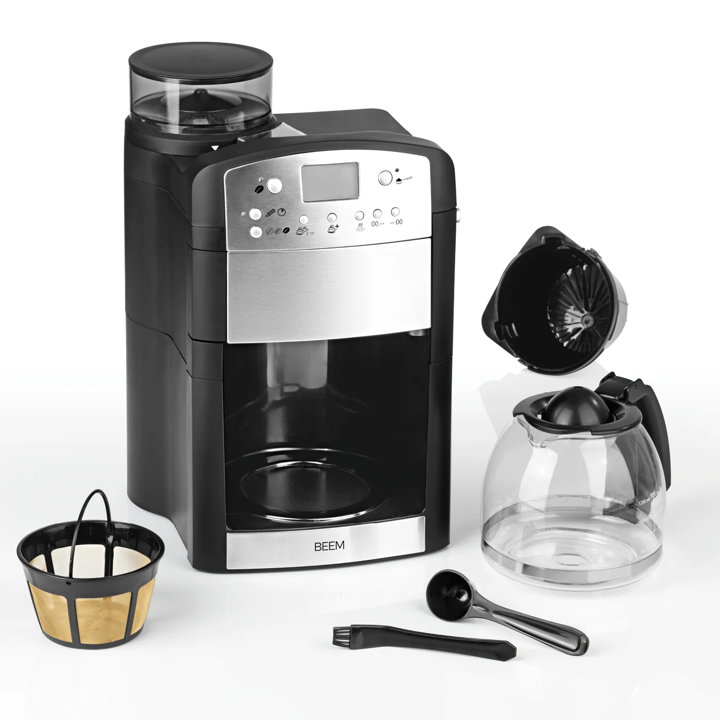 2025 FRESH-AROMA-PERFECT Cafetera de filtro con molinillo – jarra de vidrio