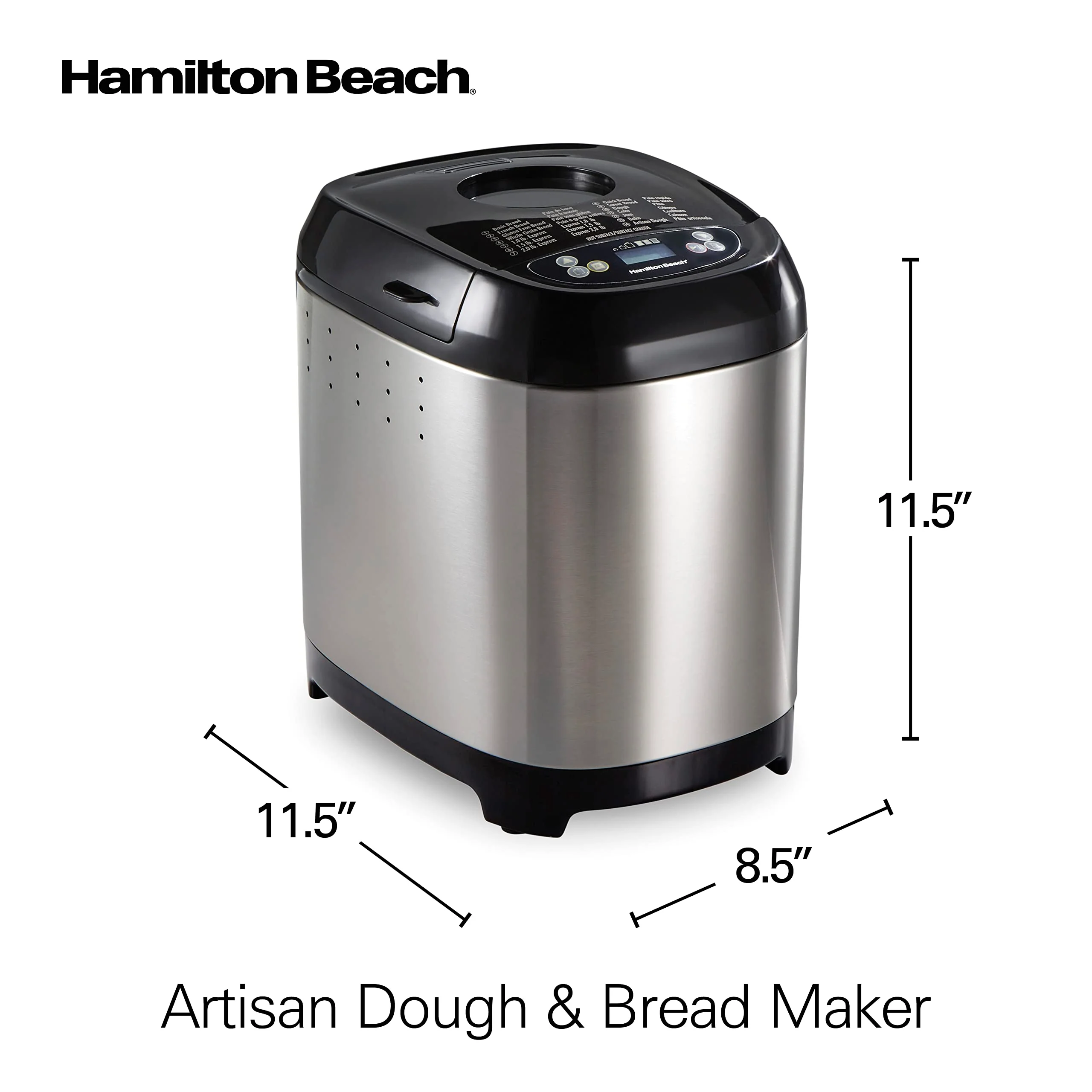 2025 Hamilton Beach Máquina de Pan sin Gluten de Acero Inoxidable 29985