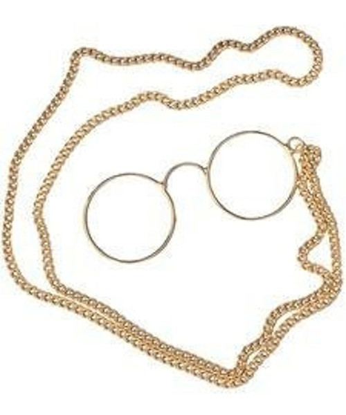 Pince Nez  Bulk Glasses w/ Chain 12 PACK WS1197D
