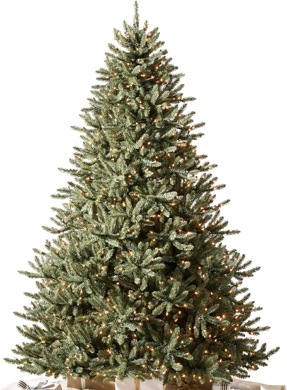 Balsam Hill 7.5ft Pre-Lit Classic Blue Spruce - Artificial Christmas Tree with 1000 Clear Incandescent Lights, Easy Plug Technology, Premium Stand for Indoor Holiday Decorating
