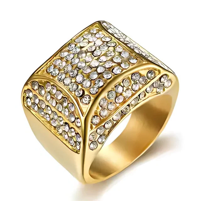 Big Daddy Bling Empire Gold Iced Out Ring