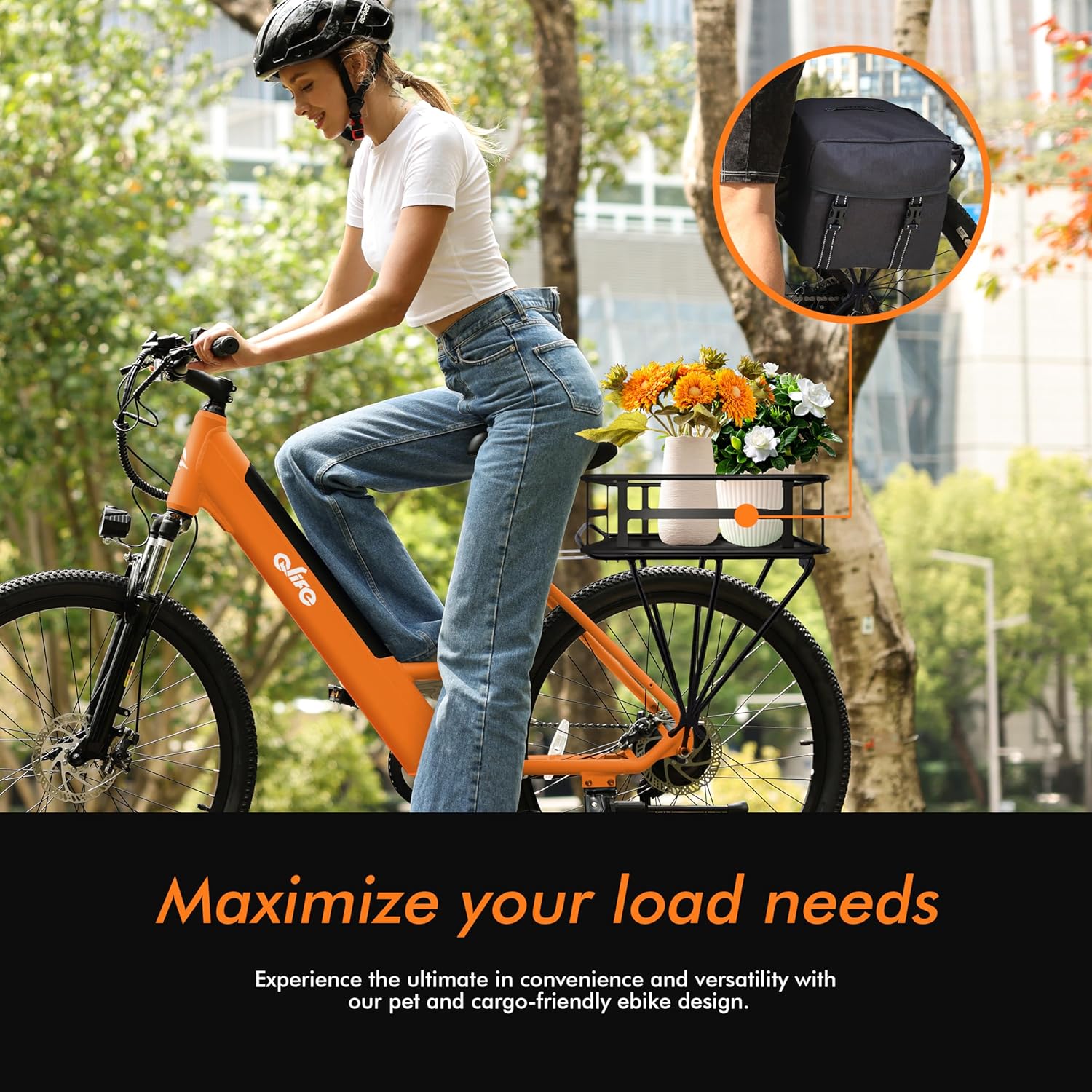 Qlife Cityone Electric Bike for Adults 26 Step-Through 22MPH Ebike with 2.1 Tire,UL2849 Certified Built-in Removable Battery,Peak 750W Motor Ebikes with 7 Speed, Commuter E Bicycle