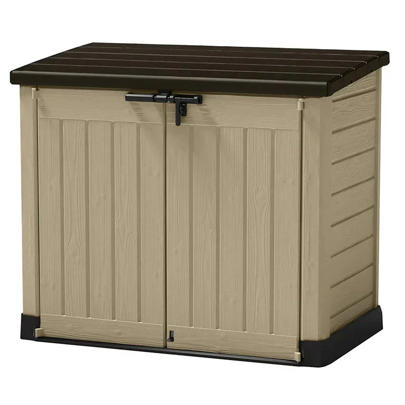 Store-It-Out MAX 4.8 x 2.7 Outdoor Resin Horizontal Storage Shed, 42 cu.ft, Beige/Brown