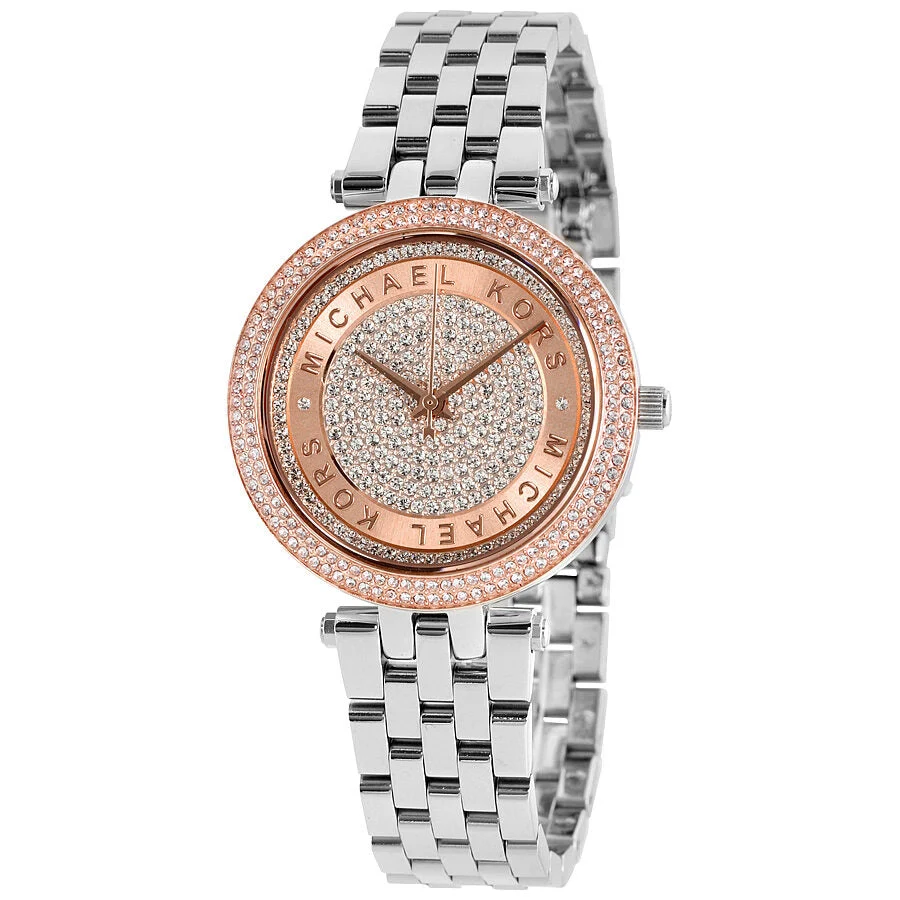 Michael Kors Mini Darci Pave Dial Silver Women's Watch - MK3446