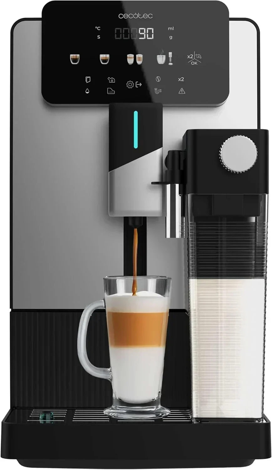 Cecotec Cremmaet Latte Touch Superautomatic Coffee Maker, 19 Bars, Thermoblock, 12 Beverages, 4 Profiles, Water 1.1L and 400 ml Milk, TFT Screen, Conical Grinder, Automatic Cleaning, Adjustable Height 2026