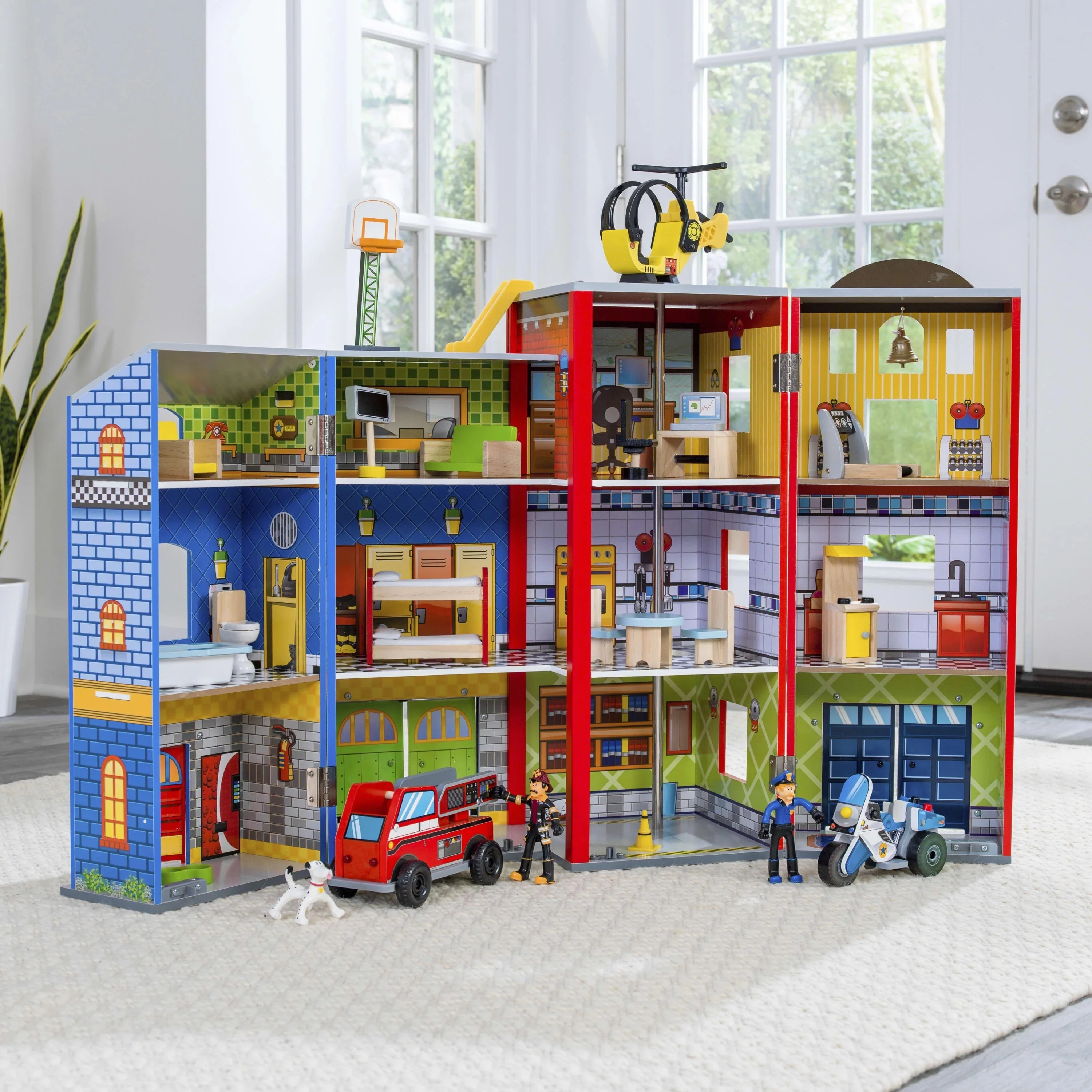 Conjunto de Juego KidKraft Everyday Heroes de Madera Plegable con 26 Piezas