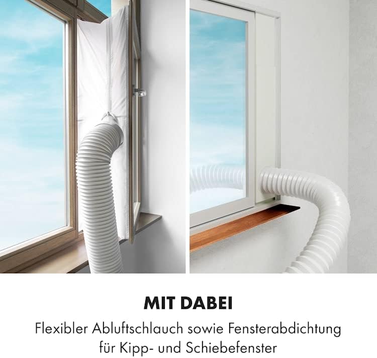 Klarstein Mobile Klimaanlage mit Abluftschlauch, 4-in-1 Klimagerät, Ventilator, Luftentfeuchter & Nachtmodus, Kleine & Portable Klimaanlage für Wohnung & Büro, Niedriger Verbrauch, 14000BTU