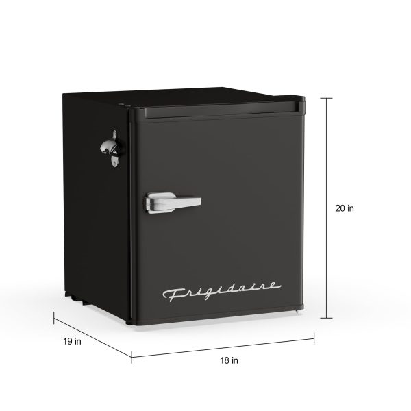 , 1.6 Cu ft Retro Dry Erase Compact Refrigerator With Side Bottle Opener, (EFR177), Black