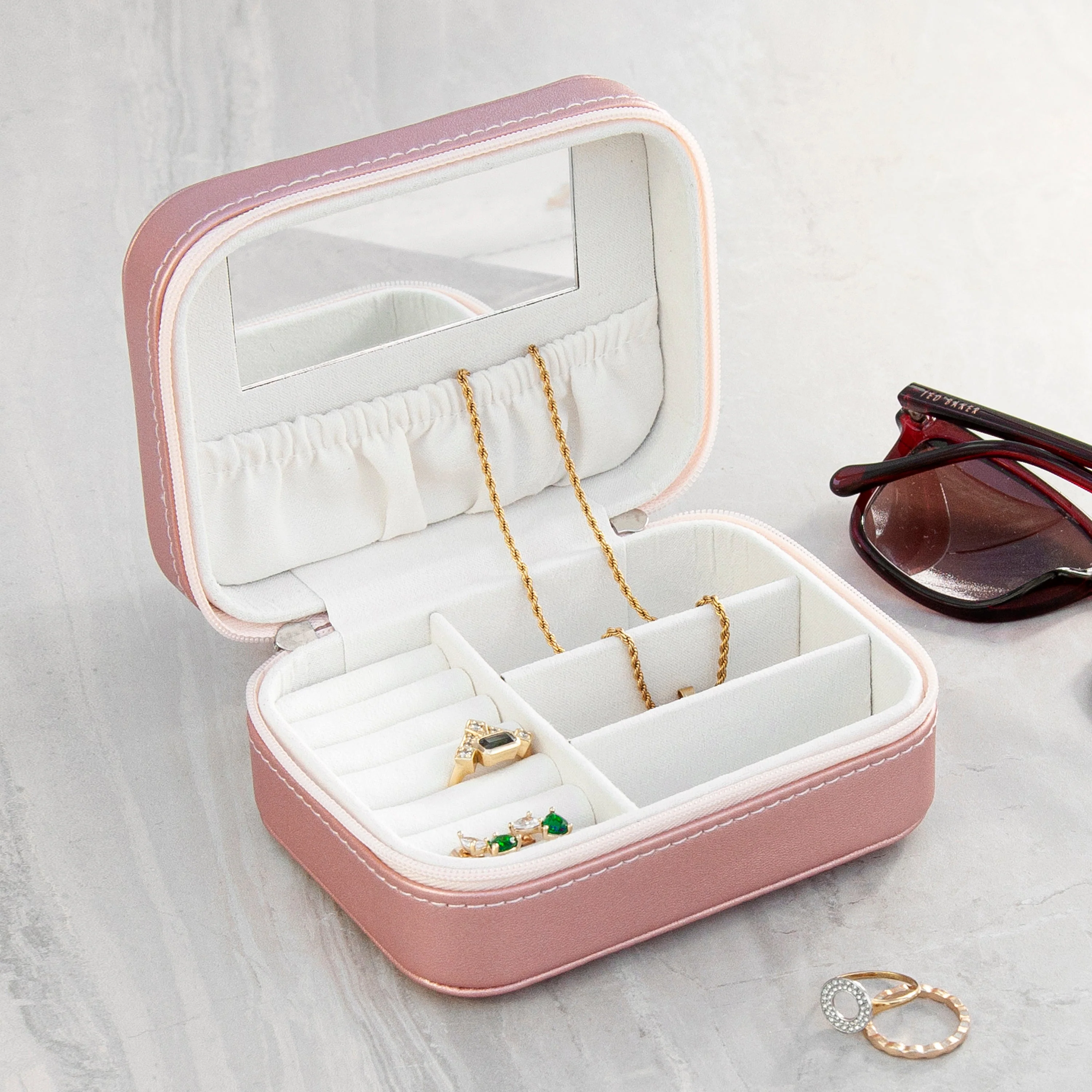 Personalised Sparkly Pink 'My Treasure' Jewellery Case