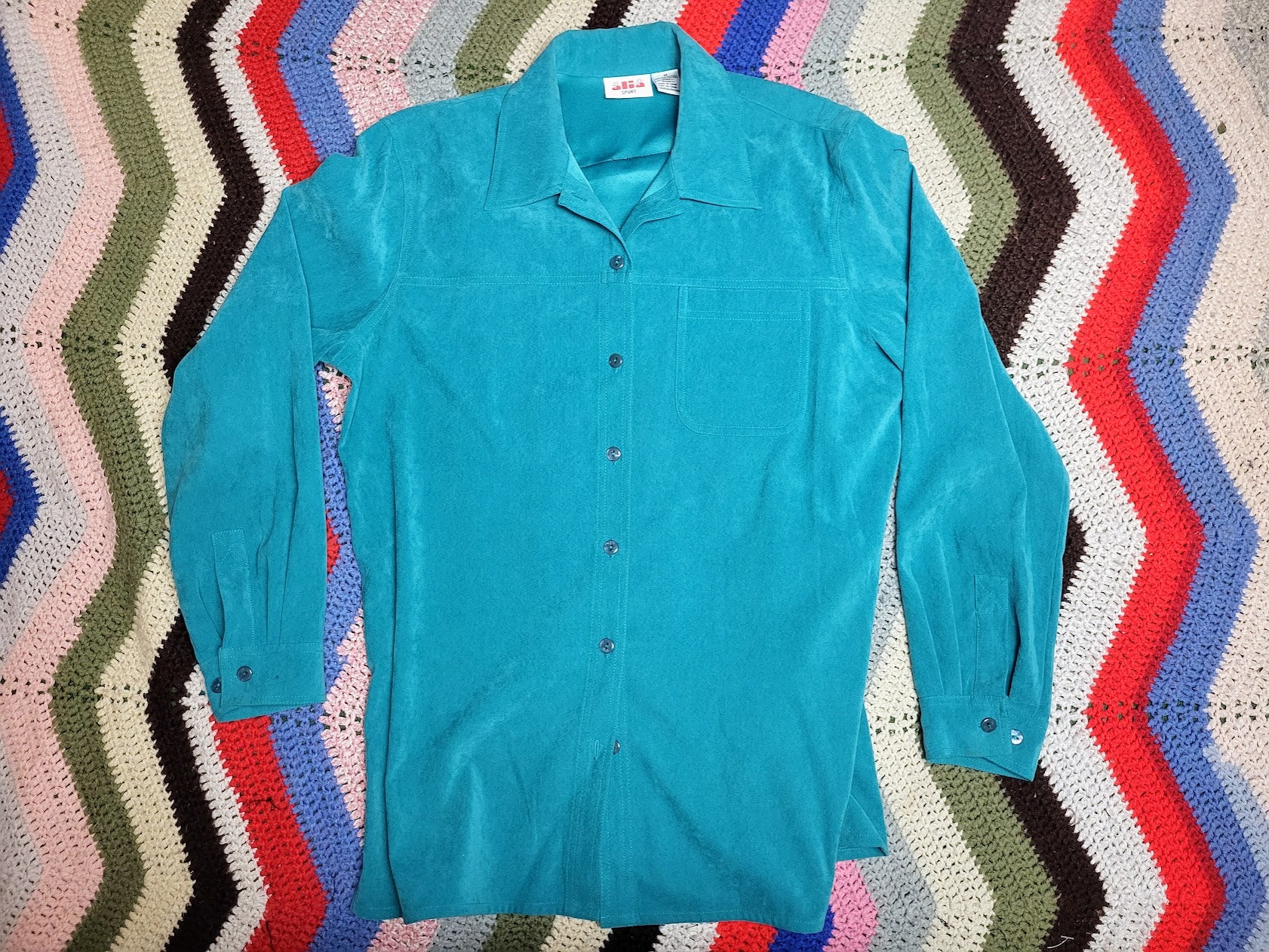 Fake Suede Metallic Moon Dress Shirt