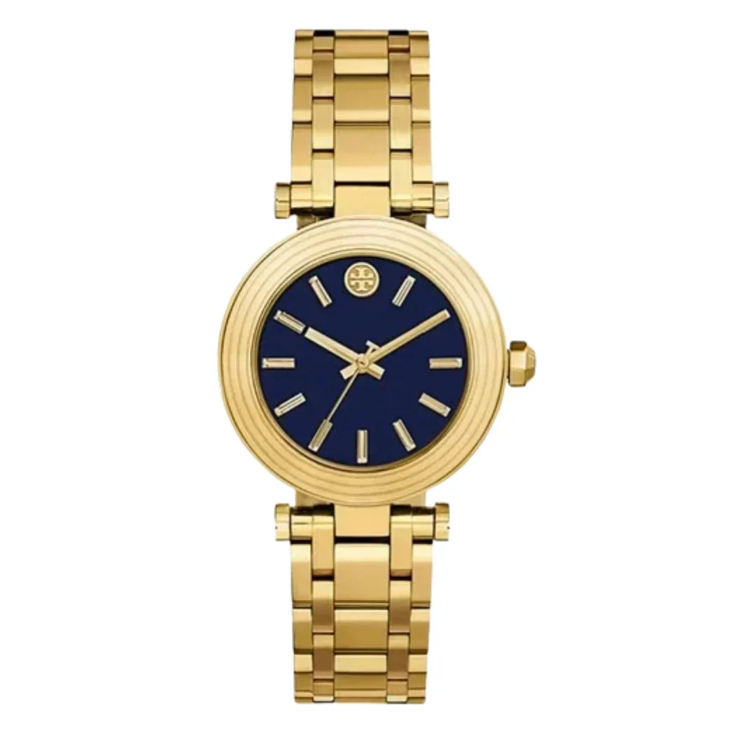 Tory Burch Classic T Navy Blue Dial Gold Women's Watch TBW9010