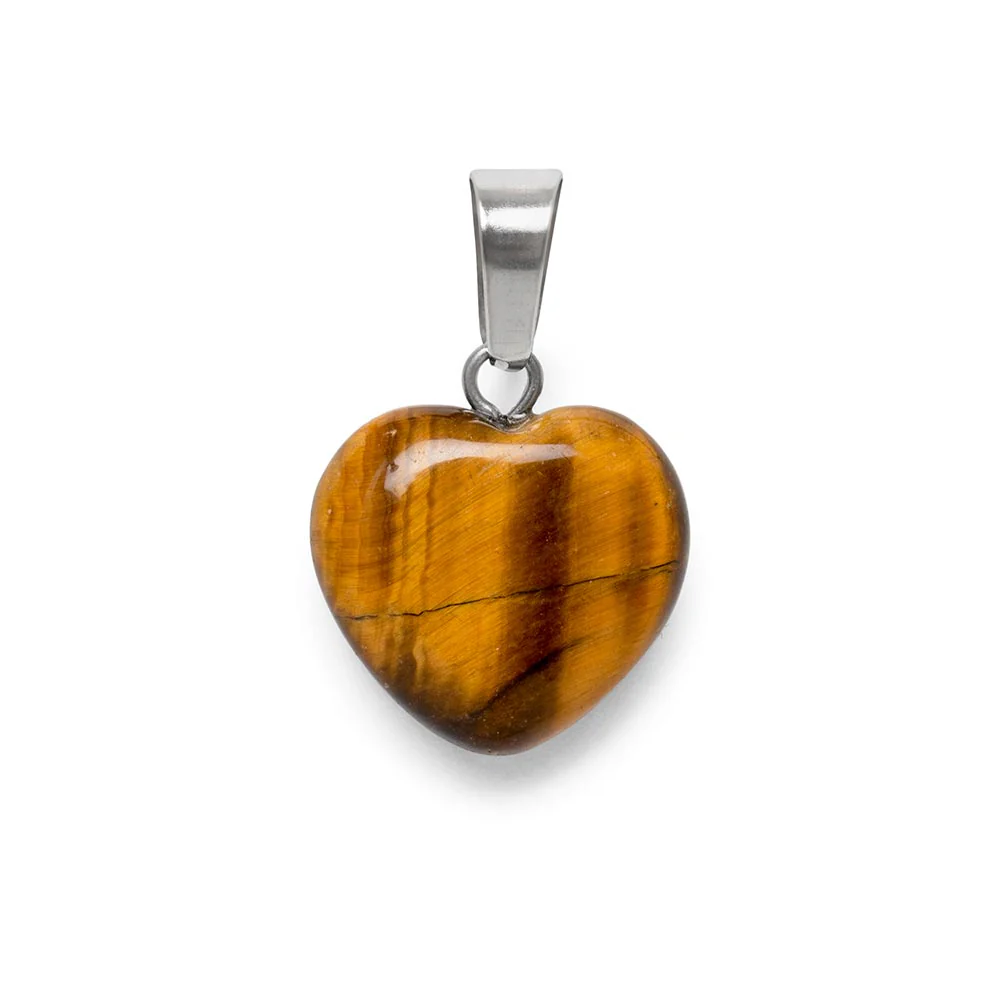 Hanger Edelsteen Hart - Geslepen Tijgeroog Hartje - Inzicht