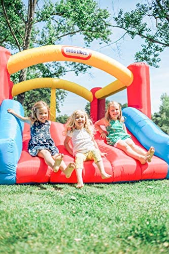 Little Tikes Jump 'n Slide Bouncer - Inflatable Jumper Bounce House Plus Heavy Duty Blower With GFCI, Stakes