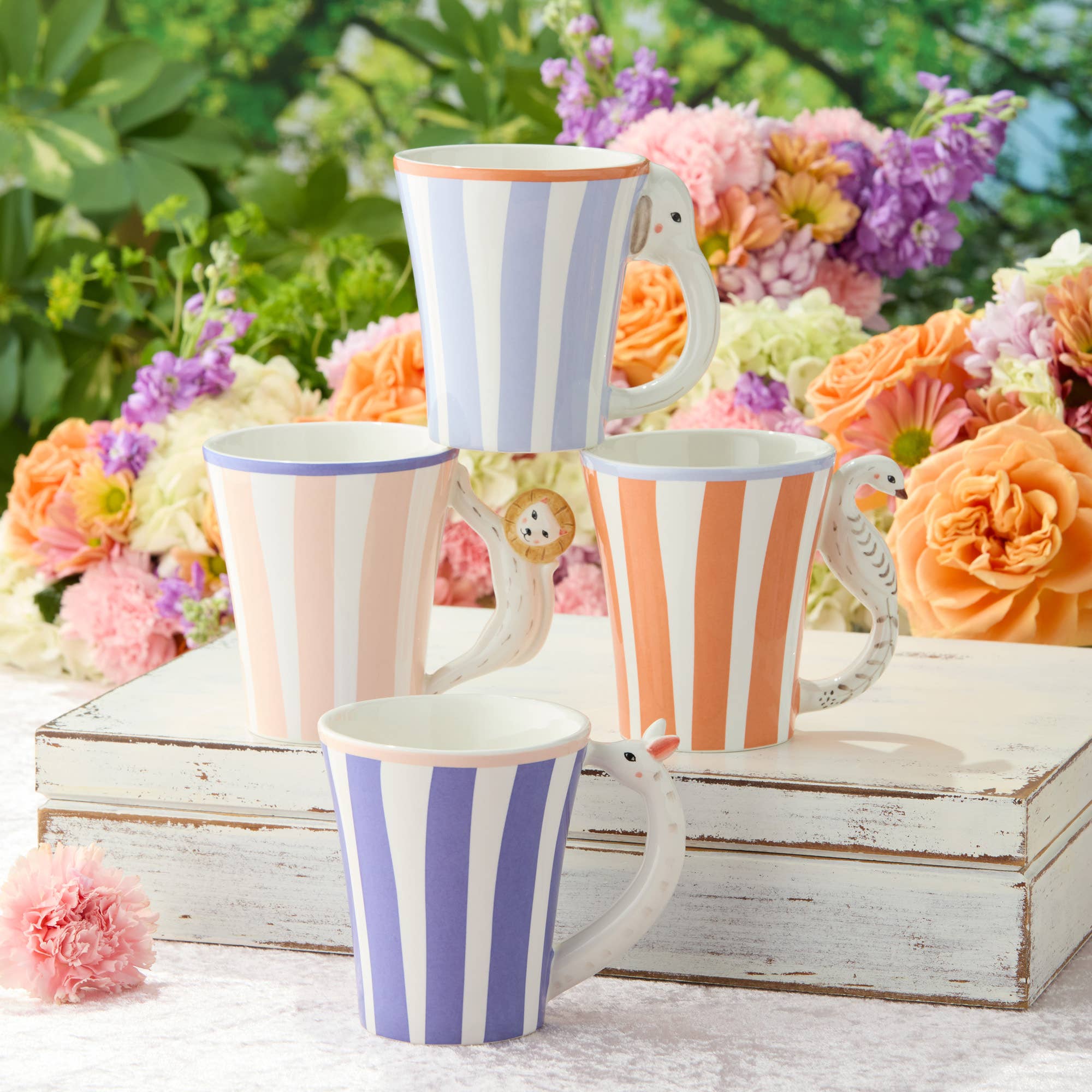 Menagerie Mug with 3-D Handles 14 oz. - Giraffe