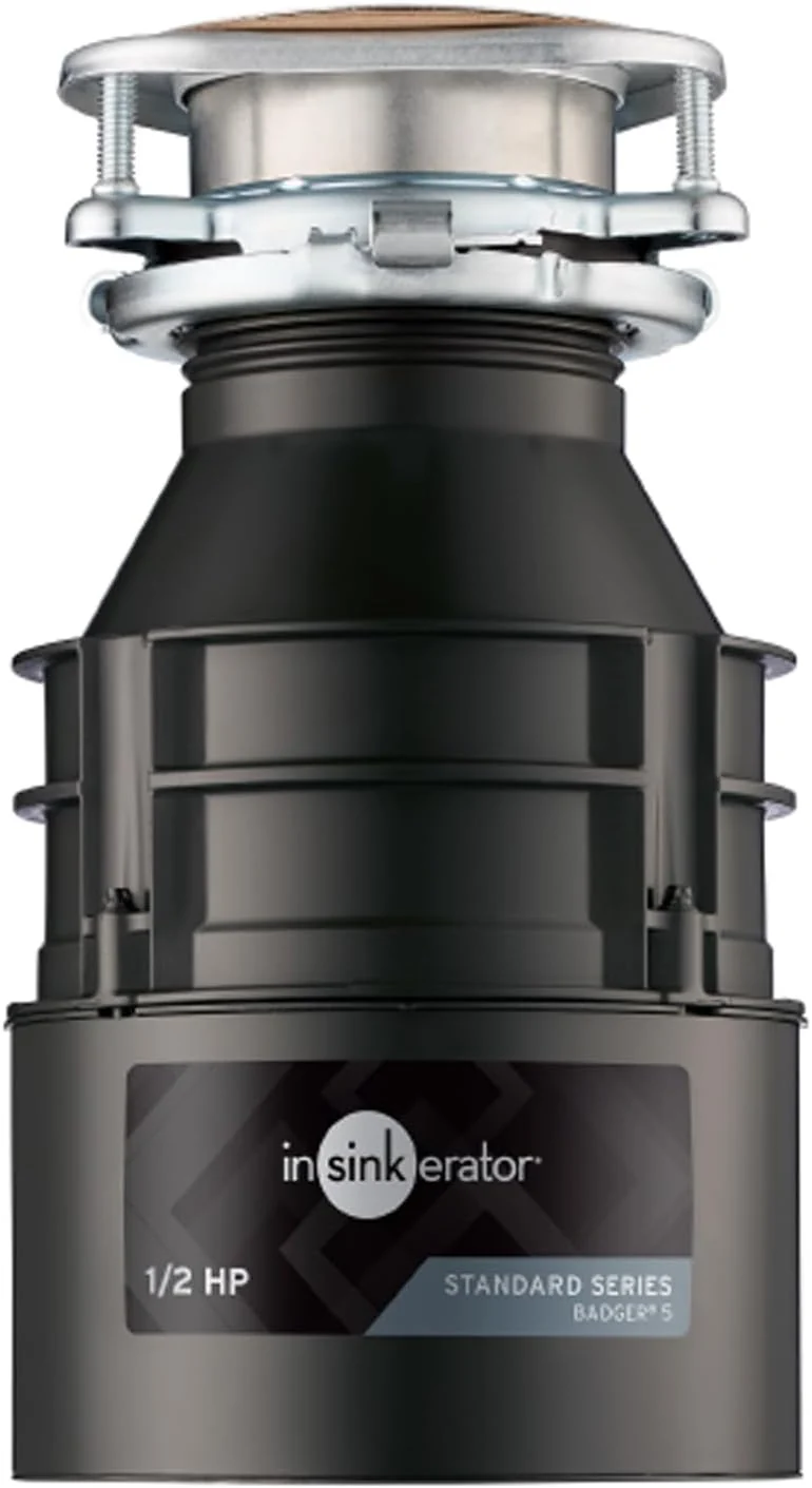 Garbage Disposal, 1/2 HP Continuous Feed, Compact Design, Quick Lock Installation