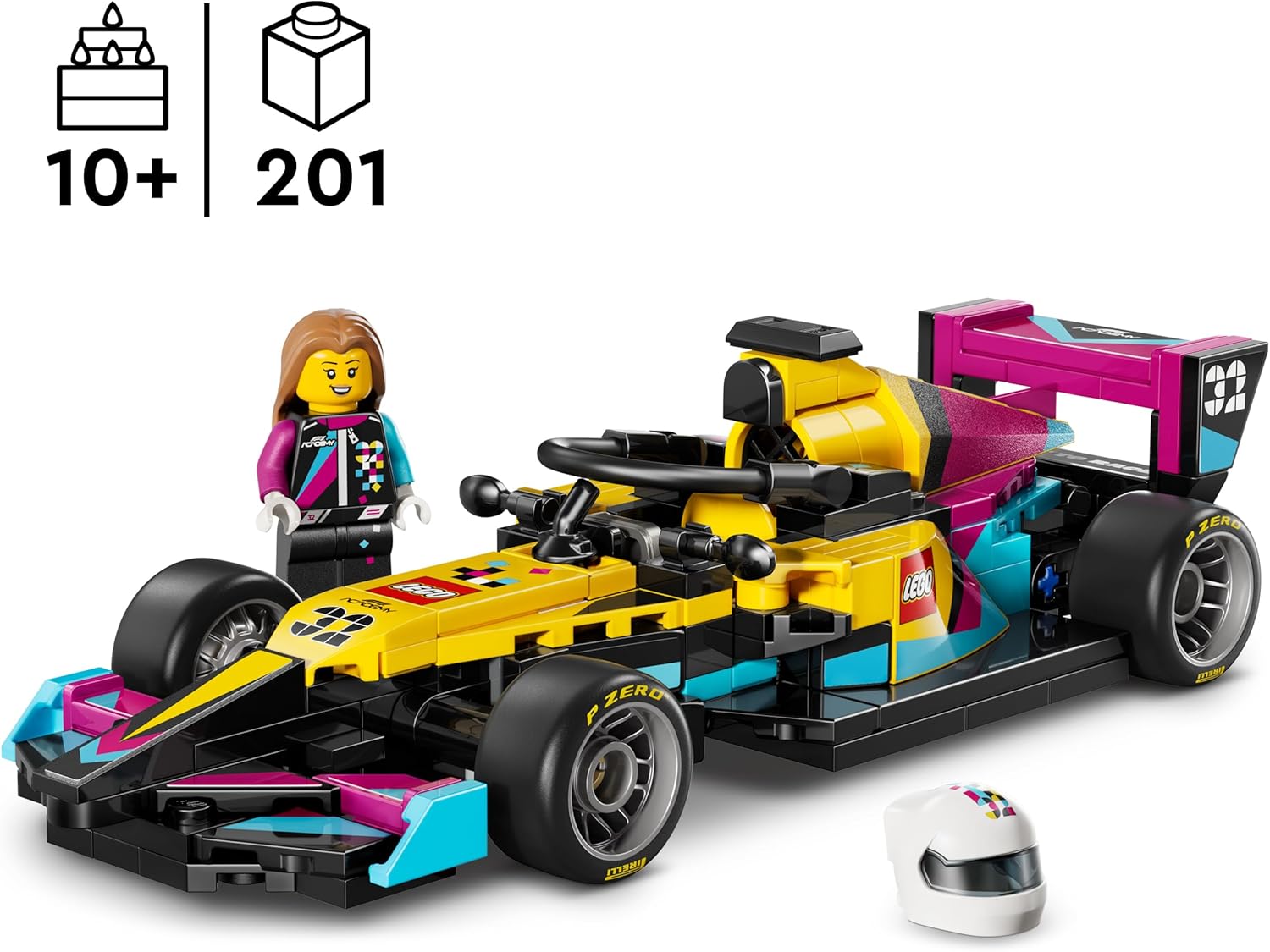 LEGO Speed ​​Champions F1 ACADEMY LEGO Racerbil - F1 ACADEMY Byggset med Minifigur av en Kvinnlig Förare - Lekset med Fordon för Barn från 10 År - Formel 1-present till Flickor och Pojkar