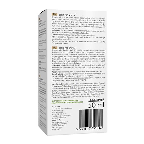 Apis Depiq Pro System Depigmenting night cream-mask with ��-arbutin 1% | 50 ml