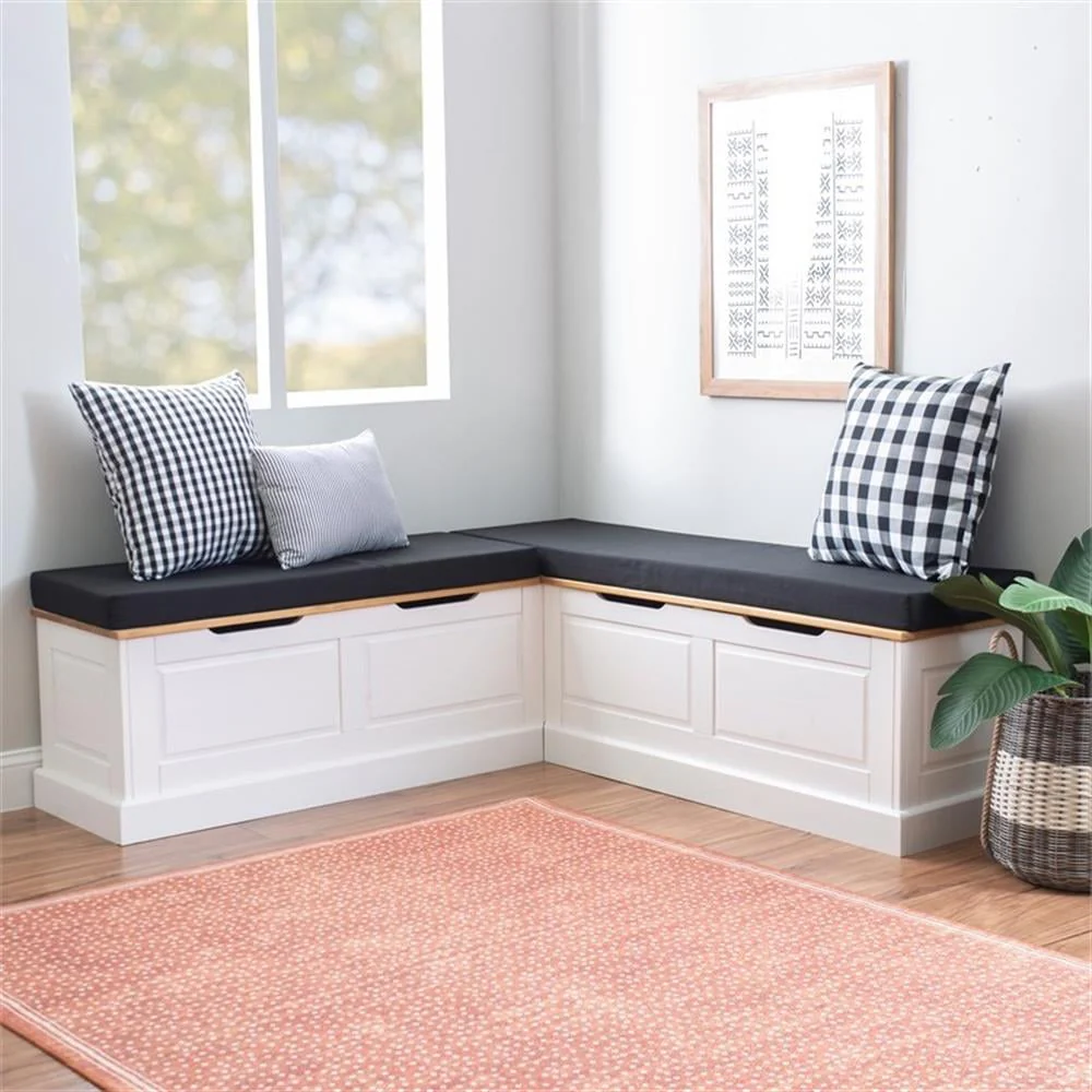Linon 5 Piece Polyester Cushion/Pillow Set for Troyin Nook in Black