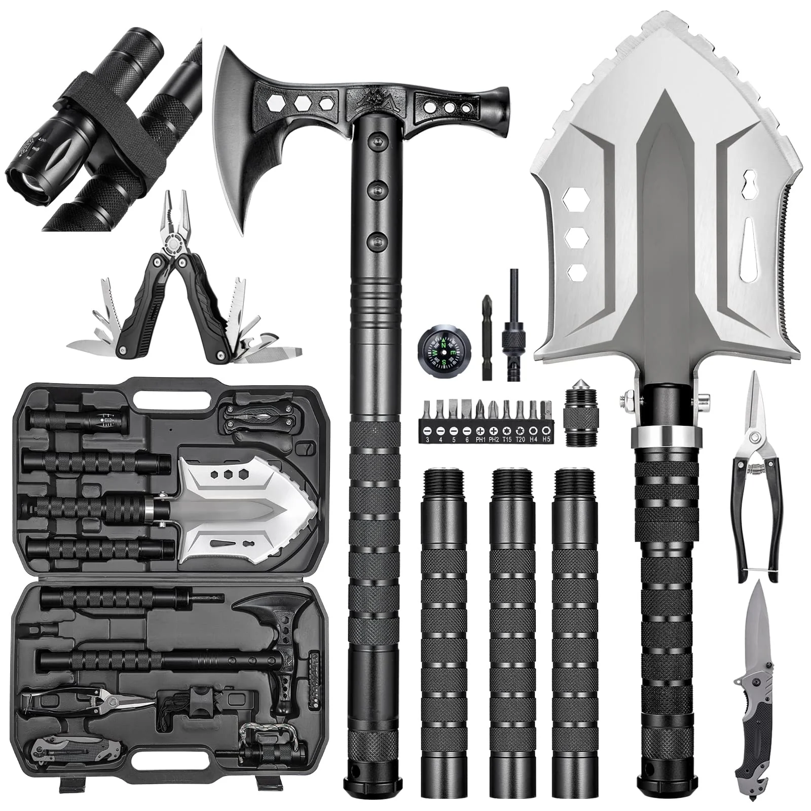 HUZSV Camping Shovel Axe Outdoor Survival Shovel Set