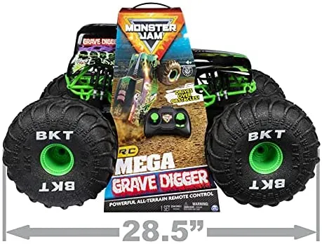 Monster Jam, Official Mega Grave Digger All-Terrain Remote Control Monster Truck with Lights  sgtnighsdesigns