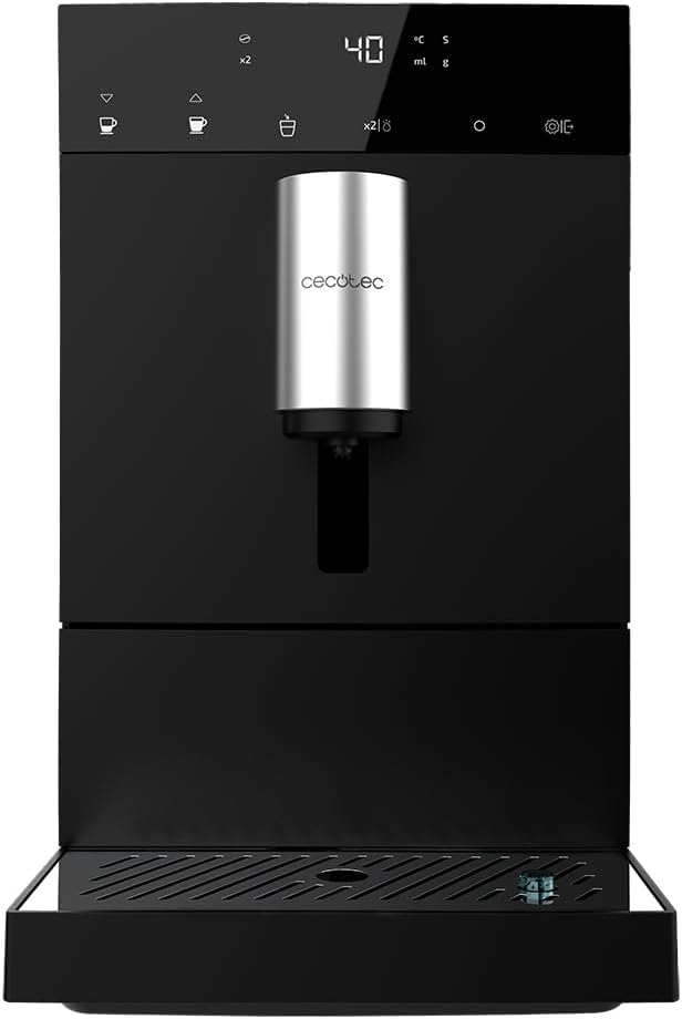 Cecotec Superautomatische Kompakt-Kaffeemaschine Cumbia Cremmaet Compact, 1350 W, 19 Bar und Thermoblock-System, 1,1 L Wassertank und 150 g Kaffeebehlter, Plug&Play, automatische Reinigung