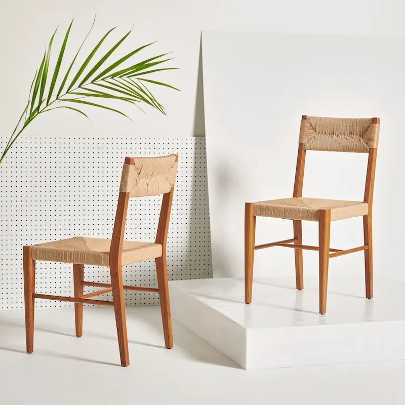SAFAVIEH Couture Shazia Rattan Dining Chair Set (2 Pieces) - Dimensions: 16.3