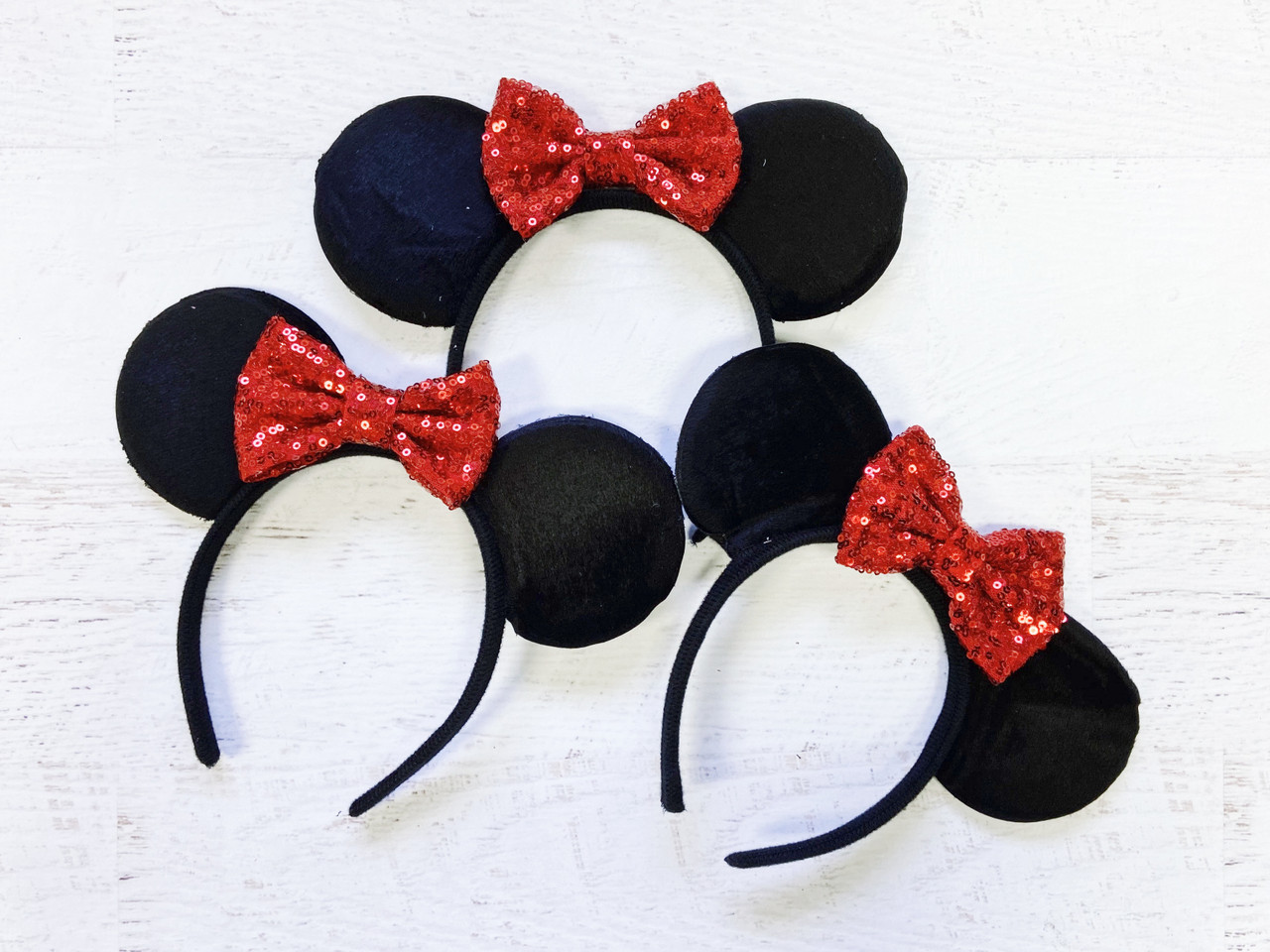 Red Sequin Bow Disney Minnie Ears Headband