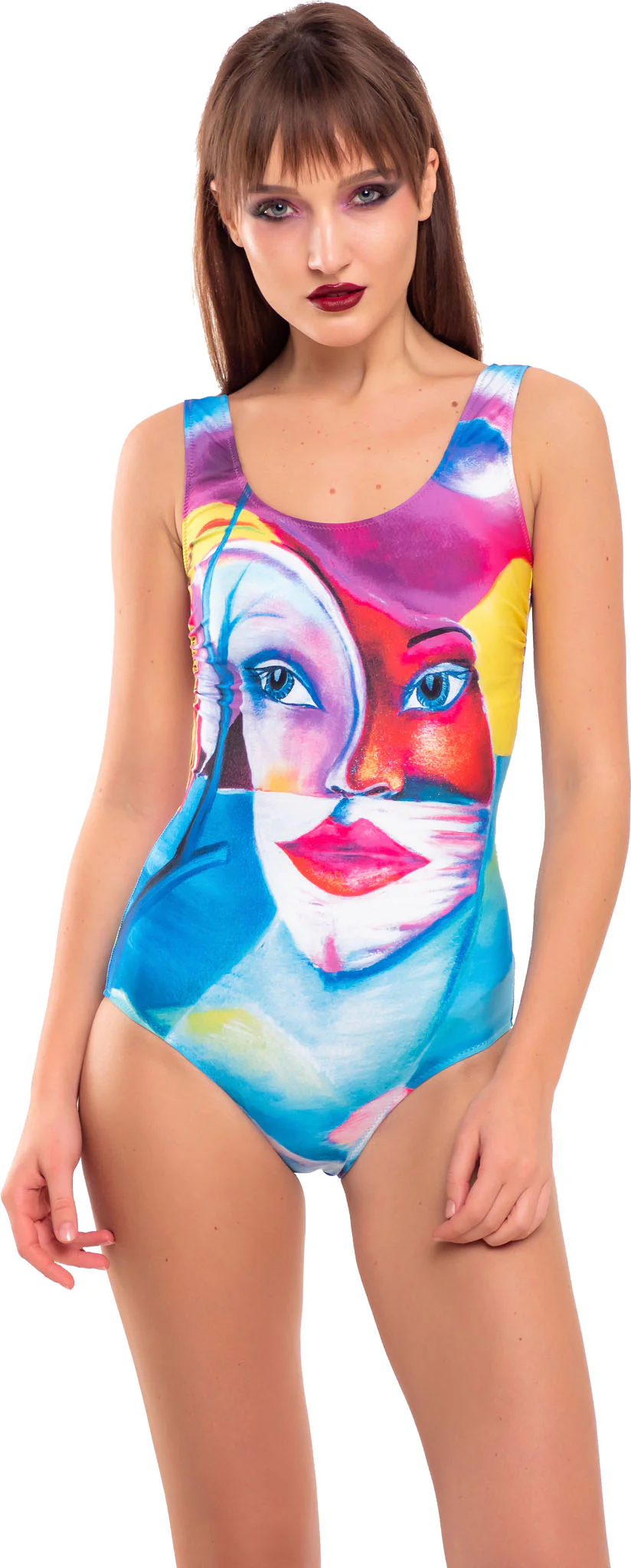 Shaping, One piece classic with cups 'Aqua cubism' swimwear