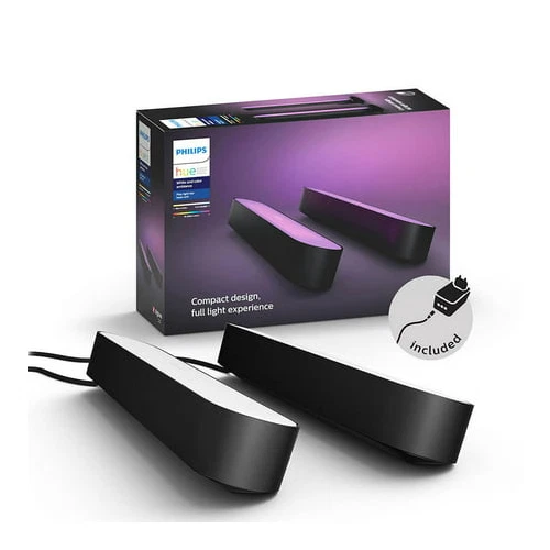 2025 Philips Hue Play White and Color Smart Light ?C 2-Pack Basisset Zwart